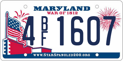 MD license plate 4BF1607