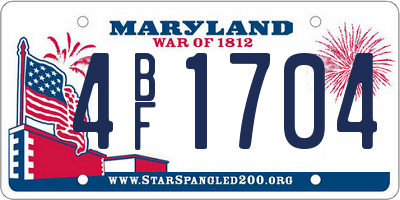 MD license plate 4BF1704
