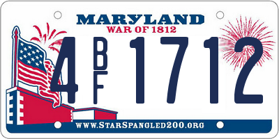 MD license plate 4BF1712