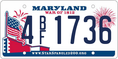 MD license plate 4BF1736
