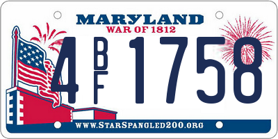 MD license plate 4BF1758