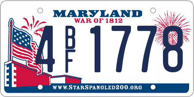 MD license plate 4BF1778