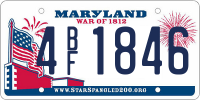 MD license plate 4BF1846