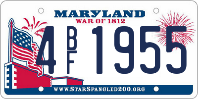 MD license plate 4BF1955