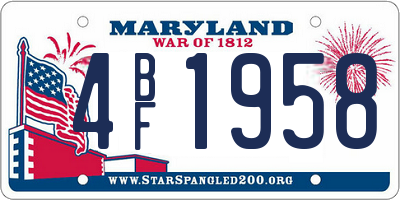 MD license plate 4BF1958