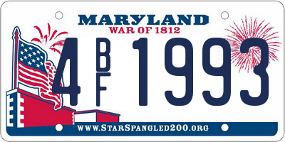 MD license plate 4BF1993