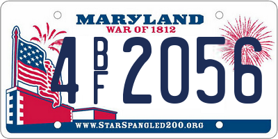 MD license plate 4BF2056
