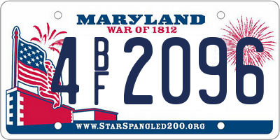 MD license plate 4BF2096