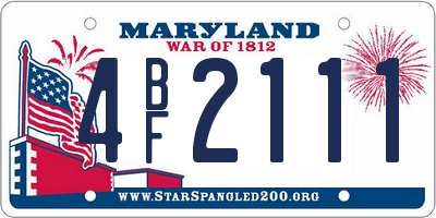 MD license plate 4BF2111