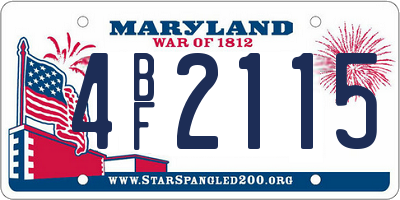 MD license plate 4BF2115