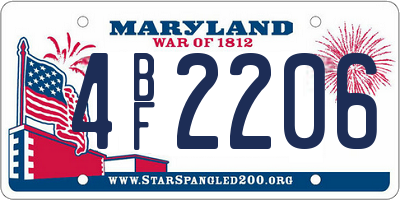 MD license plate 4BF2206