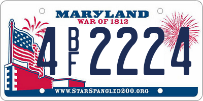 MD license plate 4BF2224