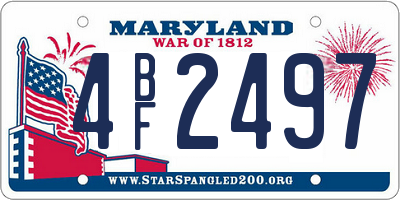 MD license plate 4BF2497