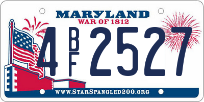 MD license plate 4BF2527