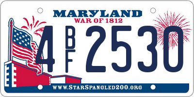 MD license plate 4BF2530