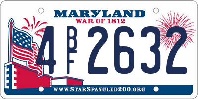 MD license plate 4BF2632