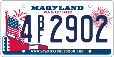 MD license plate 4BF2902