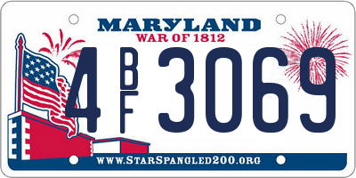 MD license plate 4BF3069