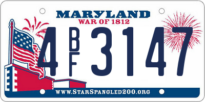 MD license plate 4BF3147