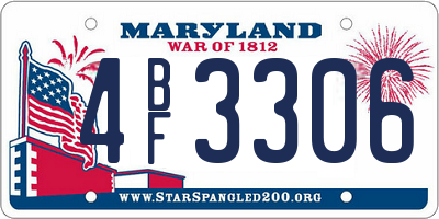 MD license plate 4BF3306