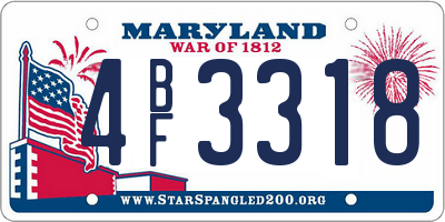 MD license plate 4BF3318