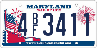 MD license plate 4BF3411