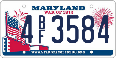 MD license plate 4BF3584