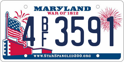 MD license plate 4BF3591