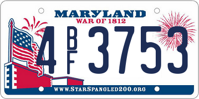 MD license plate 4BF3753