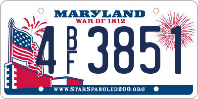 MD license plate 4BF3851
