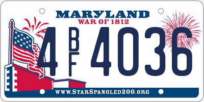MD license plate 4BF4036