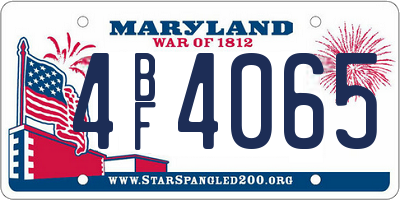 MD license plate 4BF4065