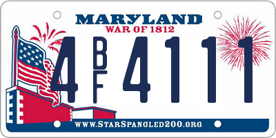 MD license plate 4BF4111