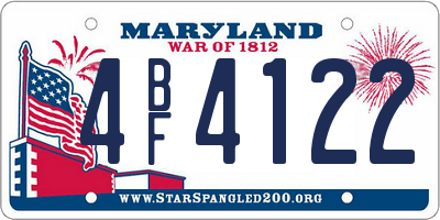 MD license plate 4BF4122