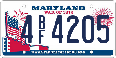 MD license plate 4BF4205