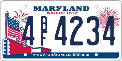 MD license plate 4BF4234