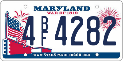 MD license plate 4BF4282