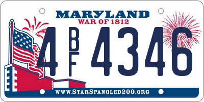 MD license plate 4BF4346
