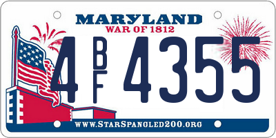 MD license plate 4BF4355