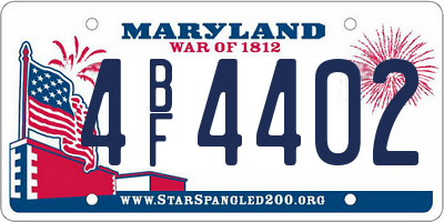 MD license plate 4BF4402