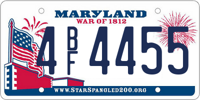 MD license plate 4BF4455