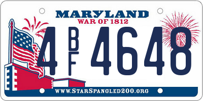 MD license plate 4BF4648