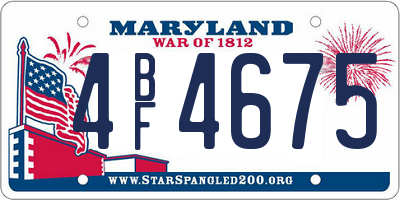 MD license plate 4BF4675