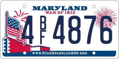 MD license plate 4BF4876