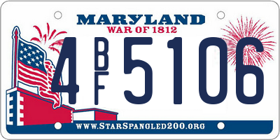 MD license plate 4BF5106