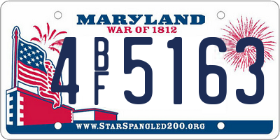 MD license plate 4BF5163