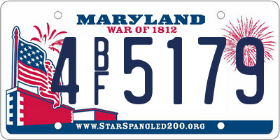 MD license plate 4BF5179