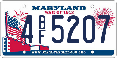 MD license plate 4BF5207