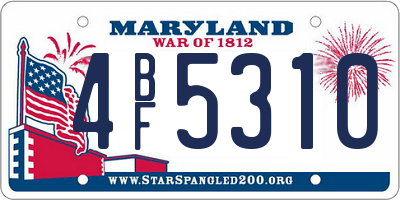 MD license plate 4BF5310