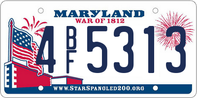 MD license plate 4BF5313